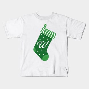 Christmas Stocking with the Letter W Kids T-Shirt